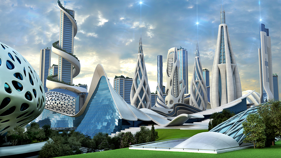 Futuristic city-scape