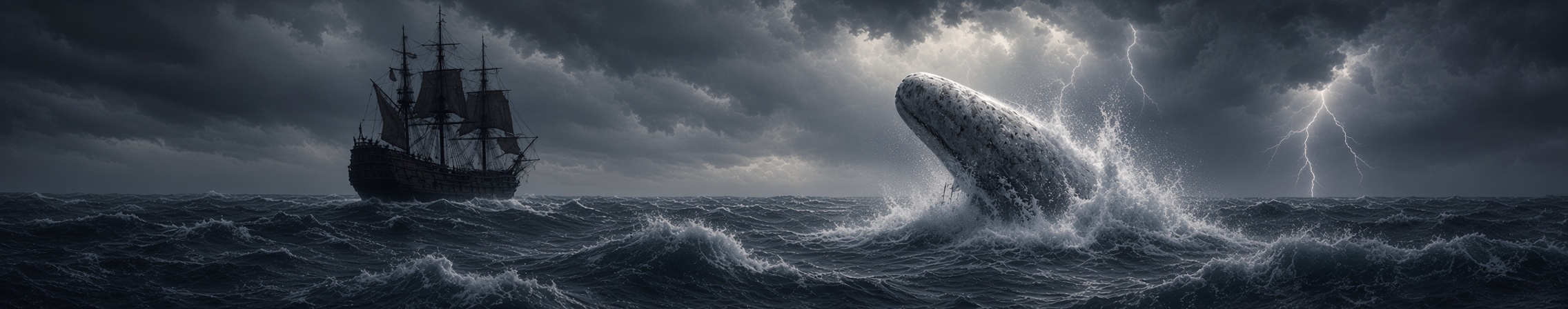 Moby Dick breaching the water